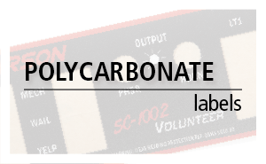 Polycarbonate Labels, TLP Polycarbonate Labels, Tailored Label Polycarbonate Labels
